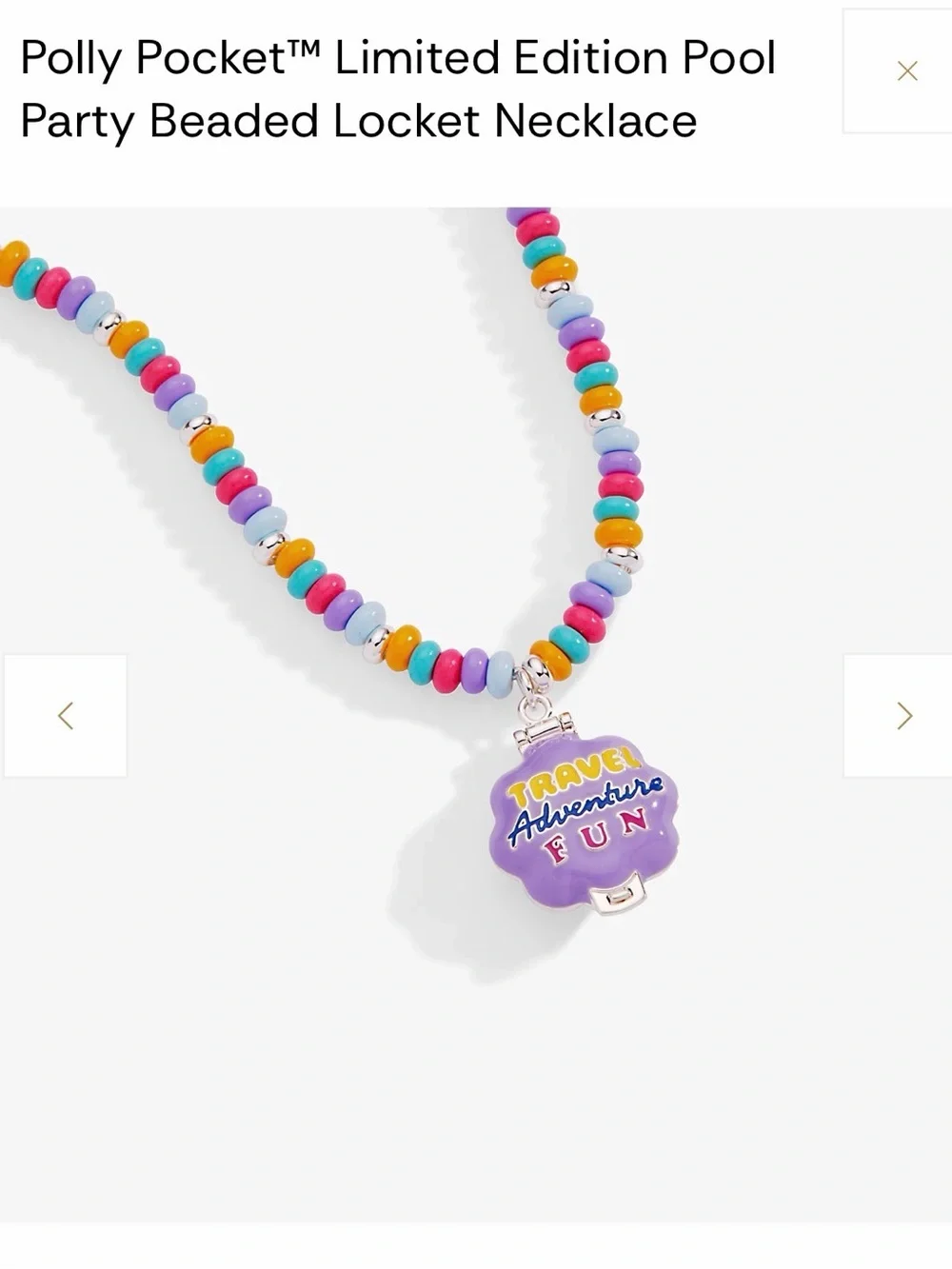 Alex and Ani Polly Pocket Pool Party Beaded Locket Necklace - Purple NWT